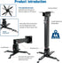 Projector Mount, Universal Ceiling/Wall Mount Black with Extendable Arms, Adjustable Height for Epson, Optoma, Benq