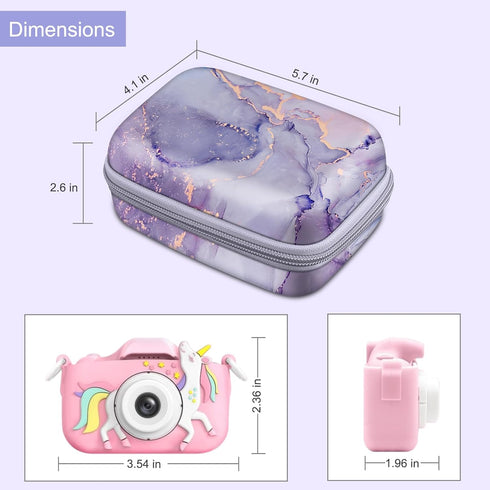 Fintie Kids Camera Case for Goopow/Seckton/Dylanto/Mgaolo/Masterbee, Digital Video Camera Bag (Lilac Marble)
