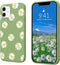 JOYLAND Mustard Green Daisy Flower Phone Case for iPhone 7/8/SE 2020, Soft Liquid Silicone with Microfiber Lining.