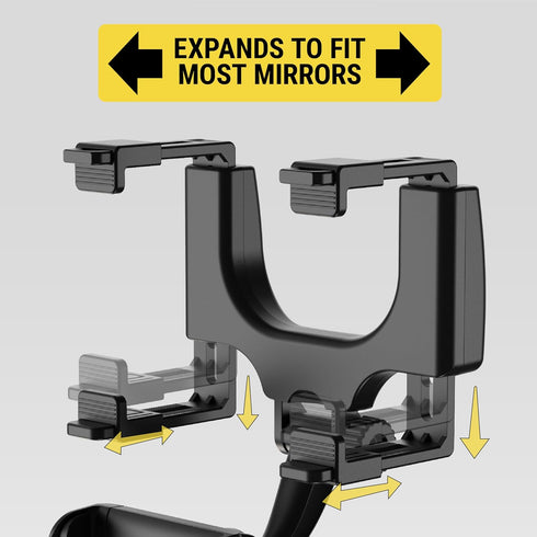 Scosche SUHRM-1 StuckUp Rotatable Hands-Free Cell Phone Holder, 360° Hanging Rearview Mirror Phone Mount, Compatible
