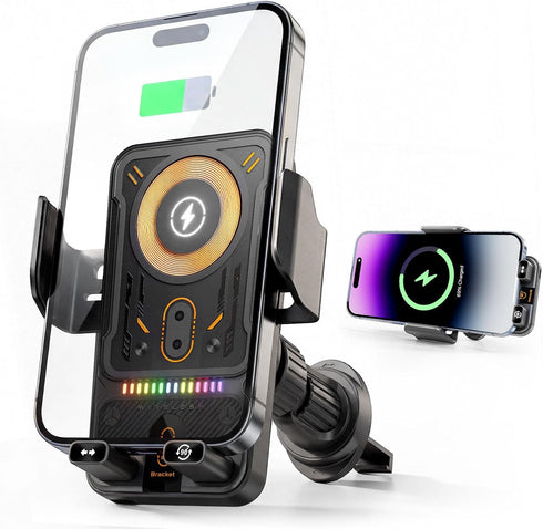 Zrpot Phone Holders for Car, Cell Phone Mount 15W Wireless Car Charger with