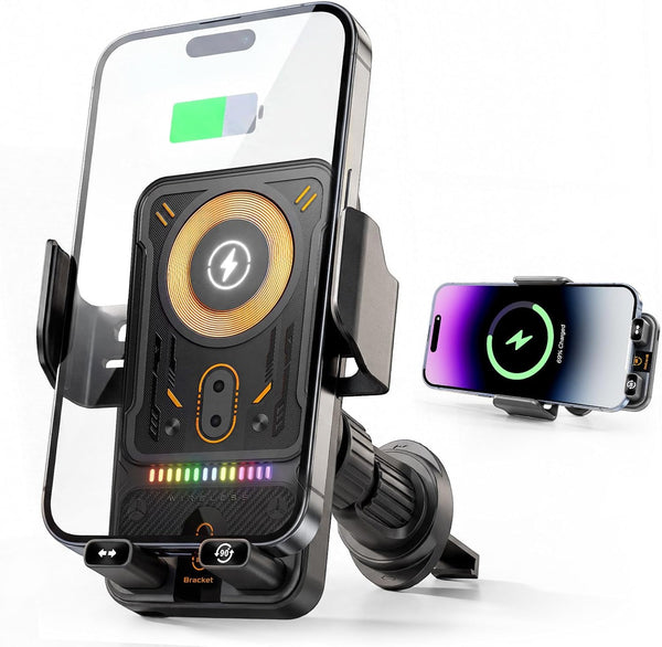 Zrpot Phone Holders for Car, Cell Phone Mount 15W Wireless Car Charger with