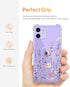 GVIEWIN iPhone 12/12 Pro Case, Clear TPU Shockproof Cover with Screen & Camera Lens Protectors, Floral Pattern 6.1"
