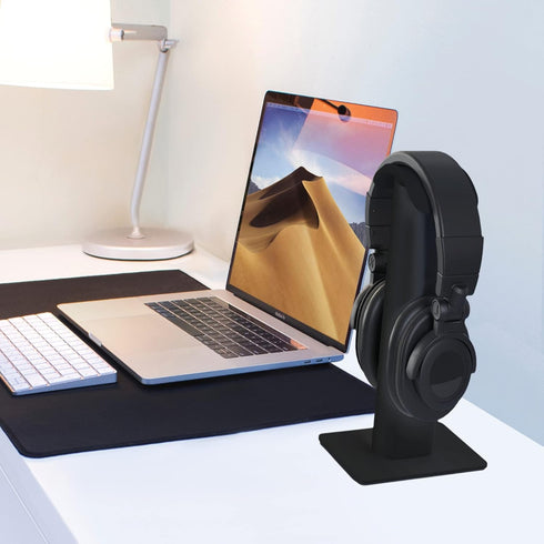 Kanto H2 Premium Universal Headphone Stand | Curved Silicone Padding for On and Over Ear Headphones | Black