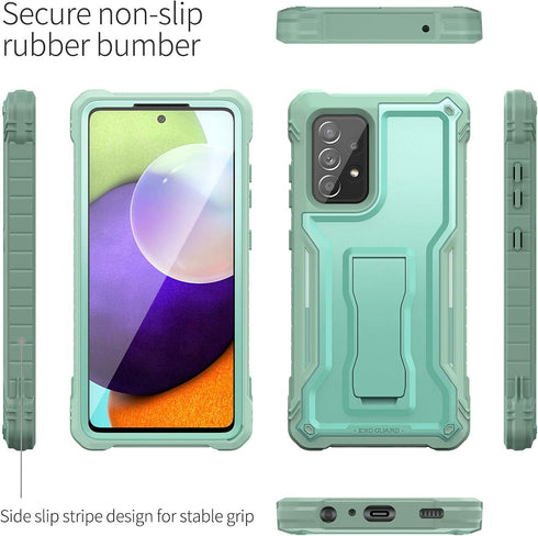 ExoGuard for Samsung Galaxy A52 Case - Rubber Shockproof Full-Body Cover with Screen Protector