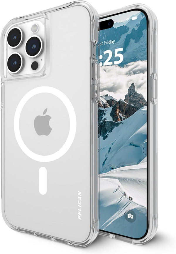 Pelican Ranger Series iPhone 15 Pro Max Case - Clear, 12ft MIL-Grade Drop Protection, Anti-Yellow, MagSafe Compatible.