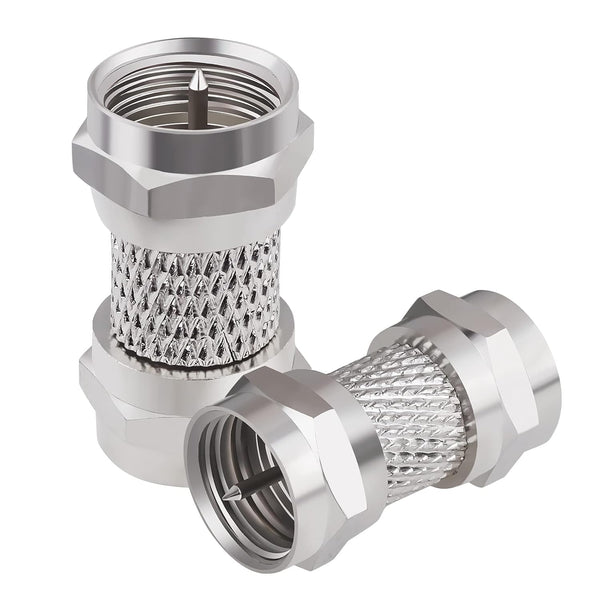 Goupchn F Type Male to Male Coax Connector 75 Ohm RG6 Coaxial Adapters (2 Pack)