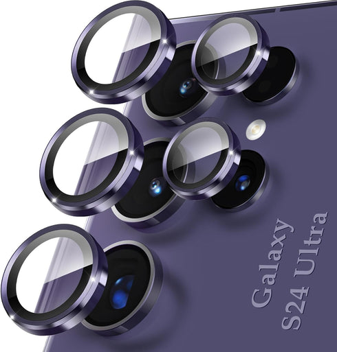 YWXTW Camera Lens Protector for Samsung Galaxy S24 Ultra, 3x Impact Resistance, Case Friendly, Titanium Violet, 1 Set.