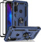 Moto G Stylus/Pro (2020) Case with Tempered Glass Screen Protectors, Androgate Ring Kickstand Shockproof Cover
