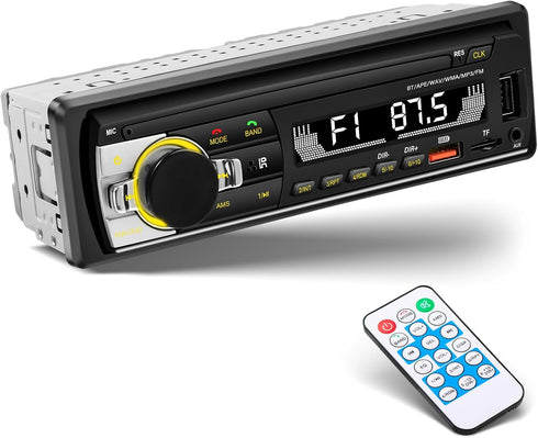 Single Din Car Stereo Bluetooth Car Radio, Car Audio with Handsfree and App Control, LSLYA 4X50W Car Radio Supports FM,