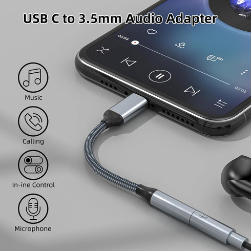 USB C to 3.5mm Headphone Jack Adapter (2 Pack) - USB-C to Aux Audio Dongle for iPhone, Galaxy, Pixel, iPad Pro