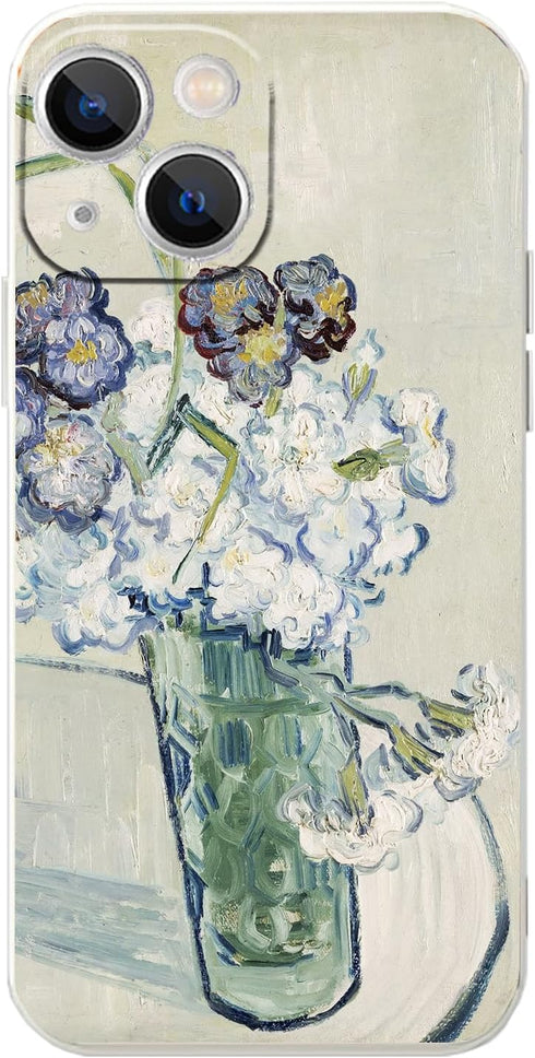 Van Gogh Carnations Glass Case for iPhone 13 - Thin Soft TPU Phone Cover