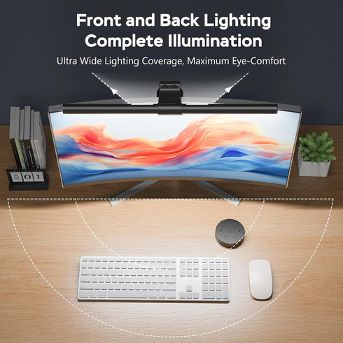 Ra95 Dimmable 16.14" 1-Pack OOWOLF Monitor Light Bar with Remote, Computer Monitor Lamp for Eye Caring, USB Reading