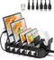 6-Port USB Charging Station, 60W Fast Charging Station for Multiple Devices with Apple Watch Holder & 6 Cables,