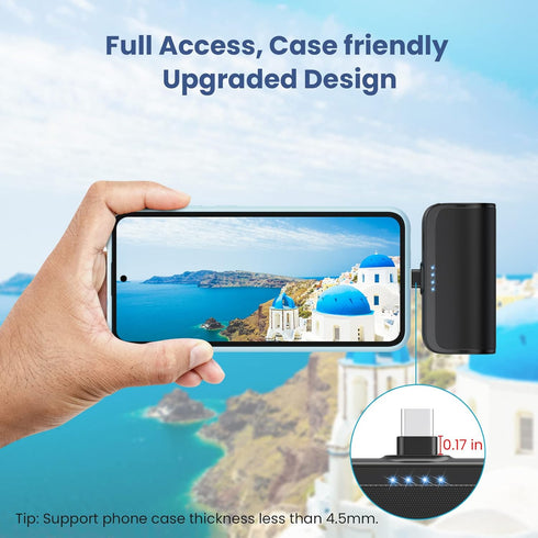 Mini Portable Charger 5200mAh, PD Fast Charging USB C Power Bank, Portable Phone Charger for Android, Compatible with
