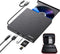 External CD DVD Drive, USB 3.0 CD Burner with 2 USB Ports and 2 TF/SD Card Slots, Optical Disk Drive for Laptop Mac, PC