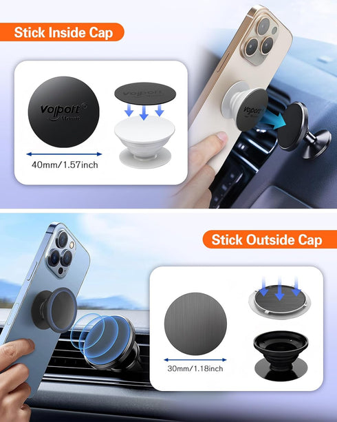 volport Extra 3M Tape Super Sticky Adhesive Replacement and Phone Magnet Sticker Disc for Grip Stand Socket Base