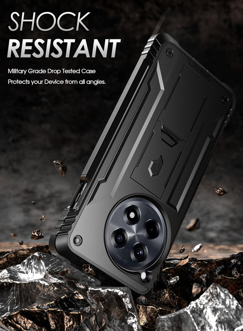 Poetic Revolution Case for OnePlus 12R 5G (2024) - Black, Full Body Shockproof, 20FT Drop Tested, Built-in Screen