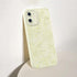 Aoldimu 12 6.1",Aesthetic 12,Beige Cute Flower Phone Case for iPhone Yellow Lines Floral Cases Girly Art Stylish Design