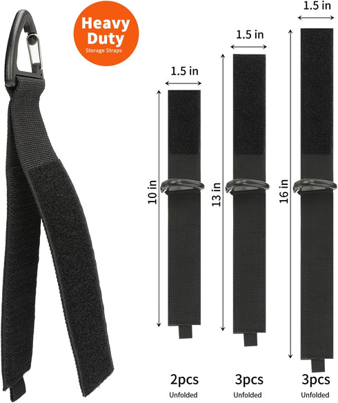 Extension Cord Organizer (8 Pack), Heavy Duty Holder for Garage Storage, Straps for Cables, Hoses, Ropes with Triangle