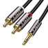 J&D RCA Audio Cable, 1ft RCA to 3.5mm Male to 2 RCA Phono Male Stereo Adapter Aux Cable, Gold-Plated Heavy Duty