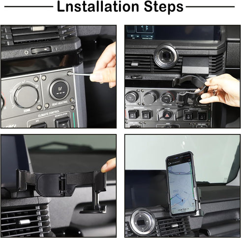 Car Multifunctional Cell Phone Holder Cup Holder, 2-in-1 Center Console Cell Phone Holder for Ineos Grenadier 2020-2024