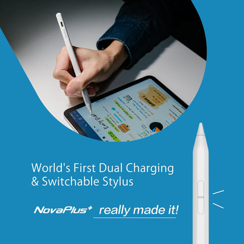 Novaplus A8 Pro iPad Stylus, Wireless & Type C Dual Charging Modes, Compatible with Notability, Procreate, up to iPad