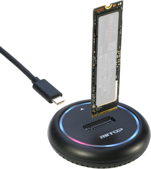 RIITOP NVMe to USB Docking Station, M.2 SSD Enclosure for Both NVMe and