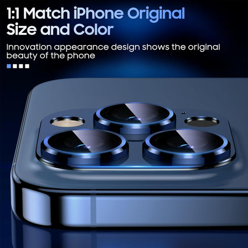Uyiton Compatible with iPhone 15 Pro/Pro Max Camera Lens Protector - Strong Adsorption - Case-Friendly Metal Tempered