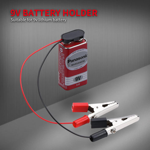 DAIERTEK 10pcs 9V Battery Connector Snap Clip I Type with Alligator Clips and DC Male Power Plug