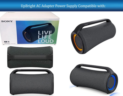UpBright 20V AC/DC Adapter Compatible with Sony SRS-XG500 XG500 SRSXG500 X-Series MEGA BASS IP66 Live Life Loud Bluetooth Portable Party Speaker AC-E2040U ACE2040U 20VDC Power Supply Battery Charger