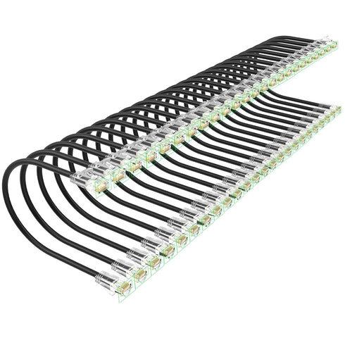 Xcftaud Cat 6 Patch Cables 3 feet (24Pack), Slim Cat6a Ethernet Patch Cable