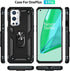 Military Grade Drop Impact Case for Oneplus 9 Pro, 360 Metal Rotating Ring Kickstand Holder, Heavy Duty (Black)