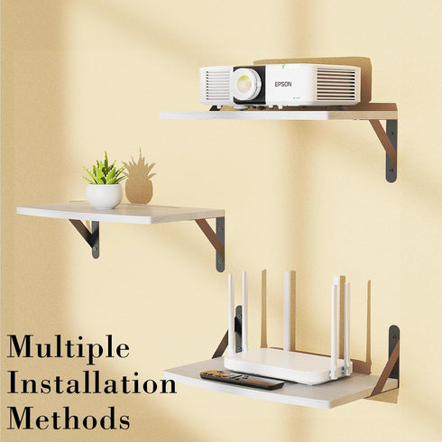 15.7 9.8 inch DAWASAPAT Projector Wall Mount Floating Shelf, * White Mini Shelf Stand/Rack Holder/Router Shelf Modem