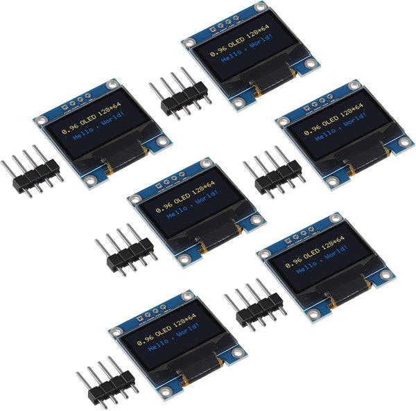DWEII 6PCS OLED Display Module I2C IIC 128X64 0.96 Inch Display Module SSD1315