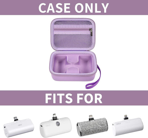 Carrying Case for 2PCS iWALK Portable Charger Power Bank. for JEJILL/for Charmast/for LanLuk/for VEGER/for Swyop/for Feob/for Taegila/for Kuulaa and More Small Charging Battery Pack -Purple Bag Only