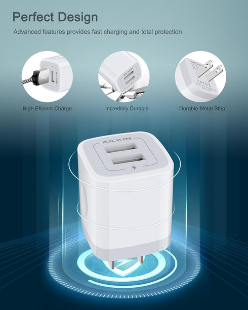 AILKIN iPhone 15 Pro Max Charger - Fast Charging USB C Type Cable + USB Wall Charger for Apple Phone