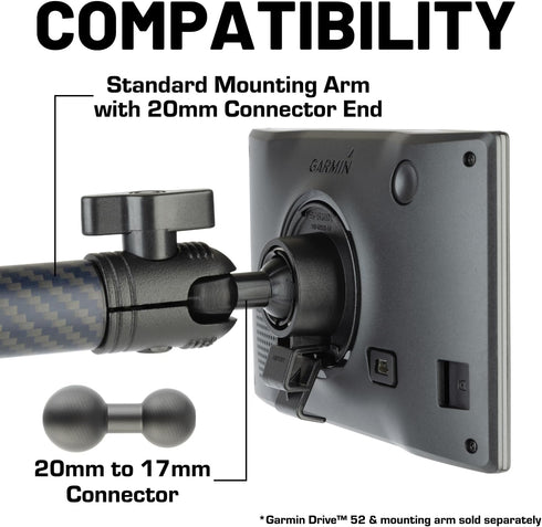 20mm 17mm 17mm Bulletpoint Aluminum Ball to Ball Mount Extension Connector for Mounting Arms Compatible with Garmin