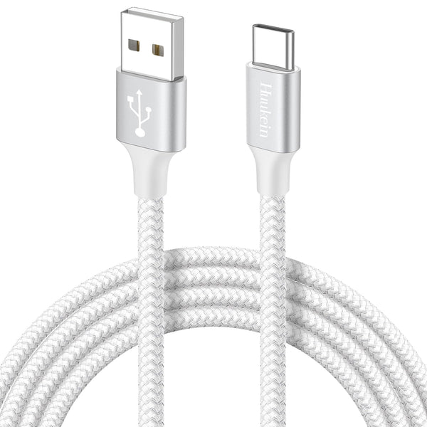 White USB C Cable 6ft, Fast Charging Cord USB A to USB C for Samsung Galaxy S24 S23 S22 S21 S20 S10 A14 A15 A25 A54,