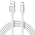 White USB C Cable 6ft, Fast Charging Cord USB A to USB C for Samsung Galaxy S24 S23 S22 S21 S20 S10 A14 A15 A25 A54,