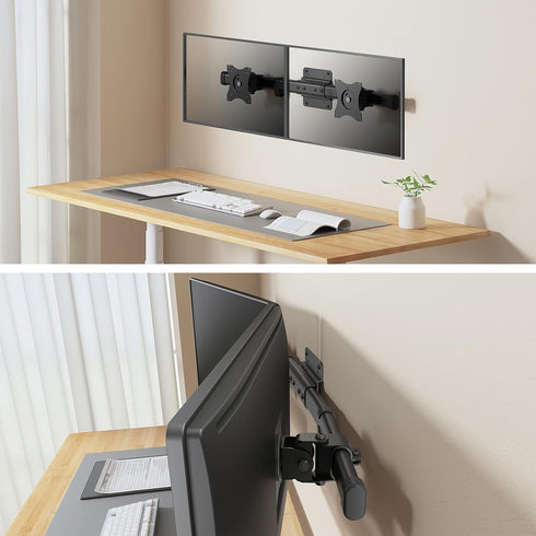 WALI Dual Monitor Wall Mount, Single to Double Bracket Adapter for 2 Screens up to 27 inch (012ARM)