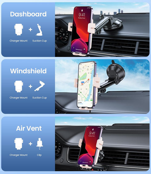 MOKPR 15W 16 15/14/13/12, S23/S22/S21 Wireless Car Charger, Fast Charging Auto-Clamping Car Mount Hands-Free Car