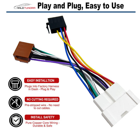 16Pin 2001-2006, 2002-2006 8Pin+8Pin Aftermarket Wiring Harness for Hyundai Kia - Android Car Stereo Adapter