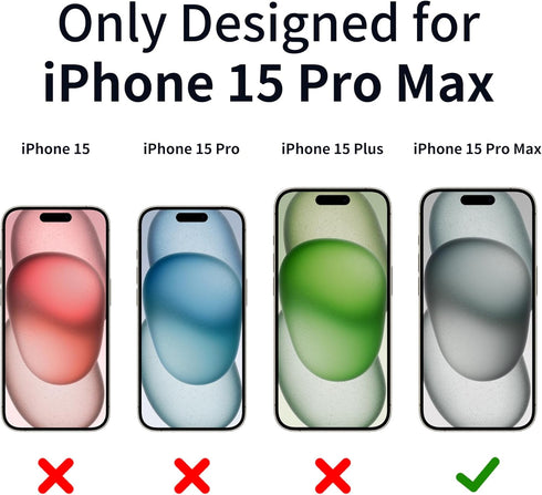 for iPhone 15 Pro Max Privacy Screen Protector 6.7 inch Gradient Colorful 15 ProMax Tempered Glass 28° Anti-Spy Private Anti Blue Light Full Coverage Anti-Scratch HD Easy Installation Frame 2