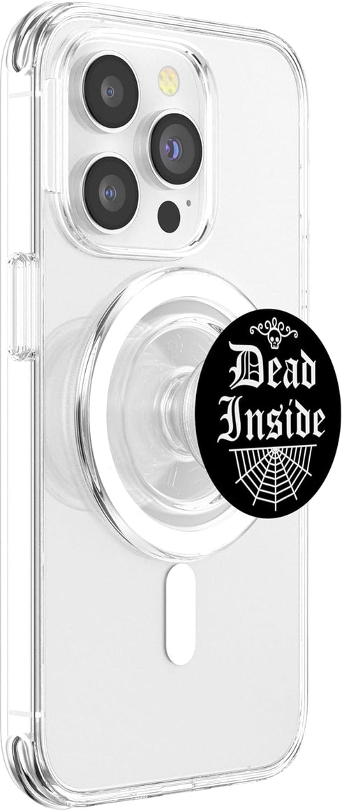 PopSockets PopGrip for MagSafe: Dead Inside Pastel Goth Elegant Gothic Trendy Skull Web, Swappable Grip for Phones &