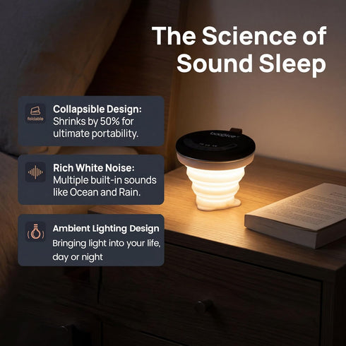 bocoice 1s Foldable Bluetooth Speaker with Sleep Night Light & Magnetic Suction - Collapsible Portable Mini Speaker
