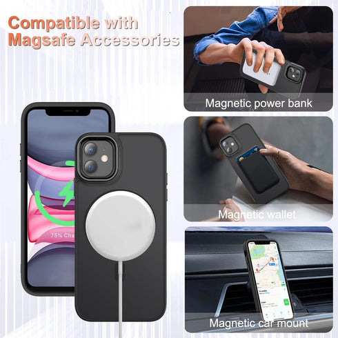 YENAPOON 12 12 1 for iPhone Case, iPhone Pro Case, with Screen Protector, Matte Magnetic Slim Phone Cover, Support