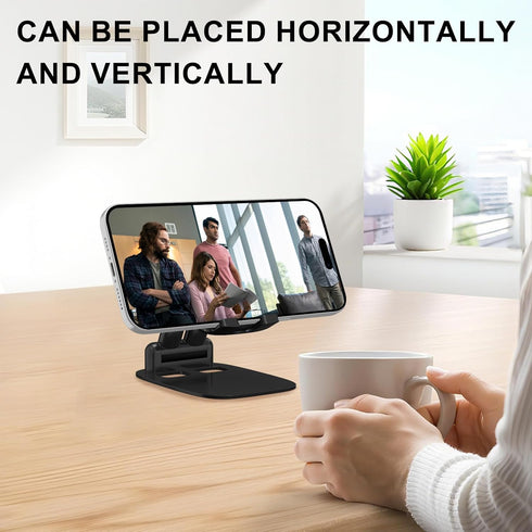 DEERLAMN 16/15/14/13/12/11 Cell Phone Stand for Desk, Height Adjustable Cell Phone Holder Portable Desktop Stand