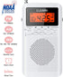 Pocket Weather Radio NOAA/AM/FM, Emergency Portable Transistor with LCD Display, Best Reception Battery Operated