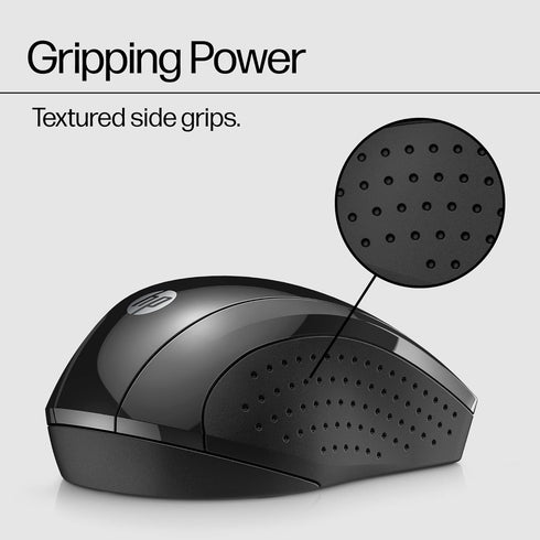 HP Wireless Mouse - Black, 15-Month Battery, 1600 DPI Sensor, Side Grips for PC/Laptop, Mac, Chromebook